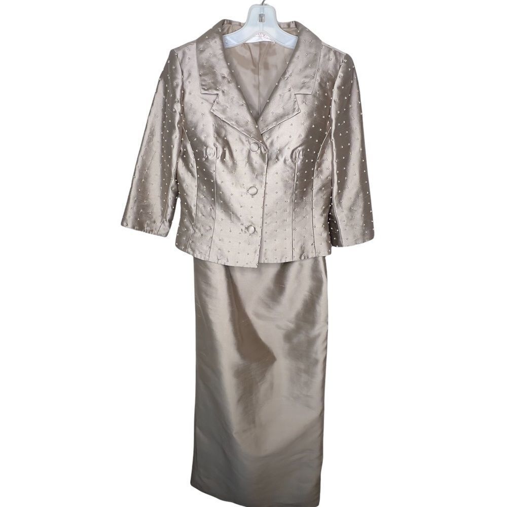 Vintage Montage Collection Two Piece Strapless Formal Dress With Jacket
